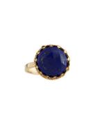 14k Splash Circle Lapis Ring,