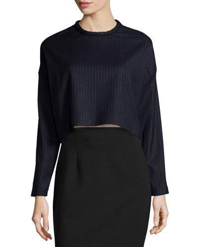 Pinstripe Long-sleeve Cropped