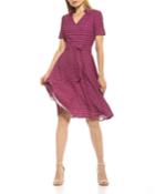 Angellyne V-neck Collared Fit-&-flare Dress