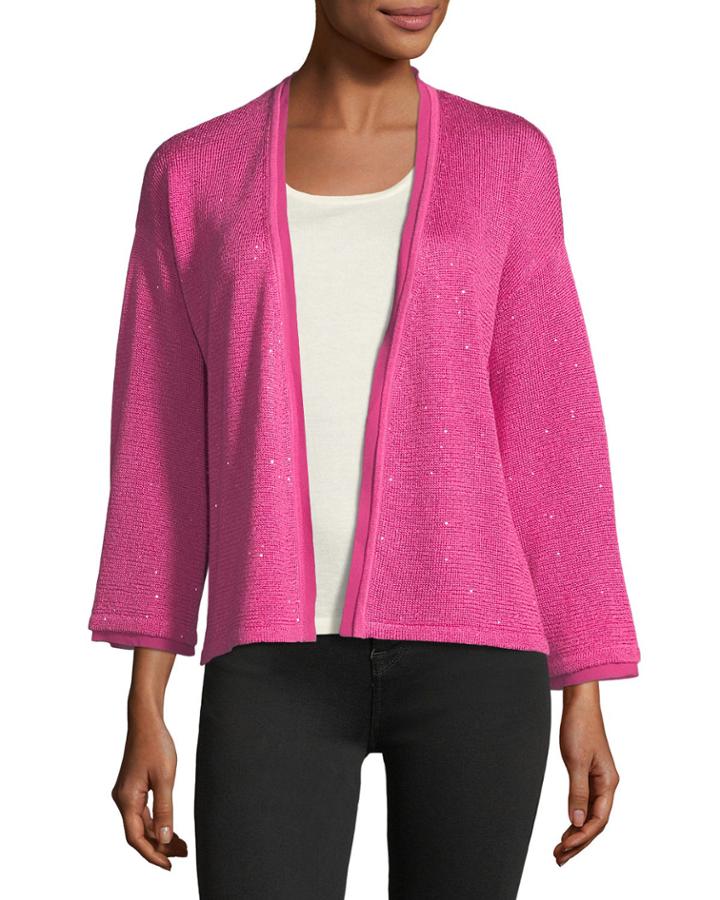 Sequin Silk/cashmere Open Cardigan