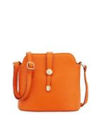 Framed Dome Leather Crossbody Bag