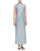 Mock-neck Sleeveless Organza Dress