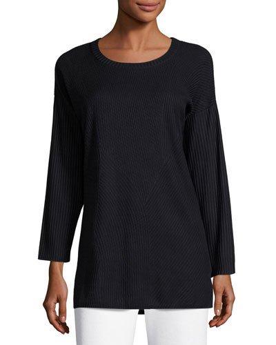 29l Textured-knit Tunic, Blue/black