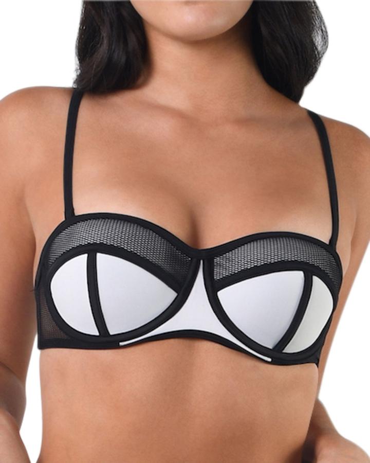 Solid 2-tone Bra Bikini Top