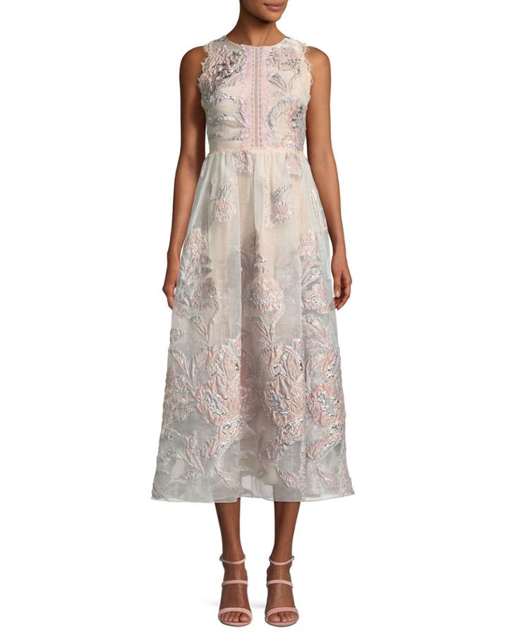 Cutout Sleeveless Midi Cocktail Dress