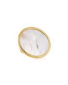 Nest Jewelry 22k Gold Plate Round Mother-of-pearl Ring,
