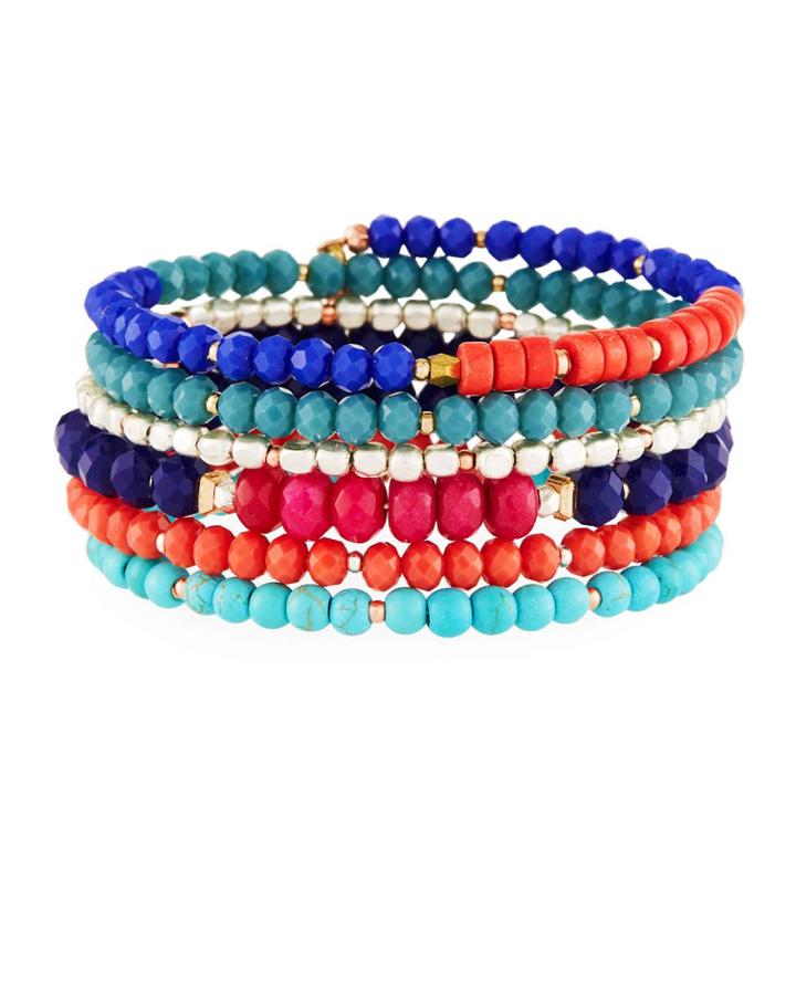 Multicolor Beaded Coil Bracelet