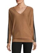 Lace-trim Dolman-sleeve