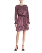 Scalloped Velvet Smocked-cuff Dress