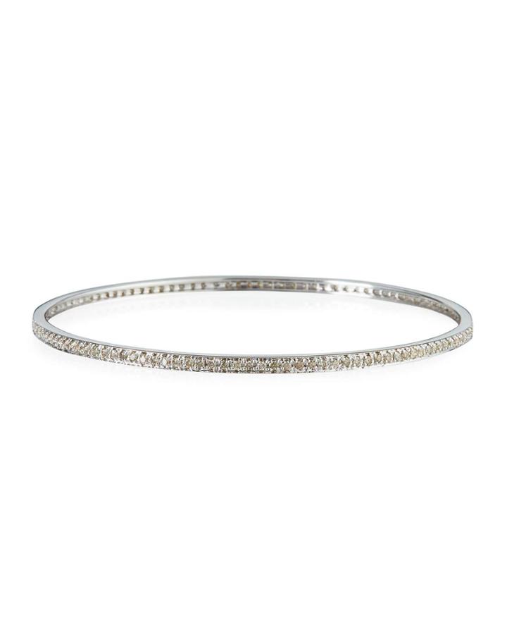 14k White Gold Diamond Bangle