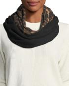 Cashmere Colorblock Animal Print Infinity