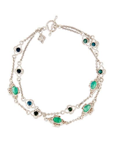 New World Double-strand Chain Bracelet W/ Champagne Diamonds