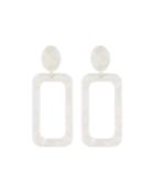Girl On The Rise Acrylic Earrings, White