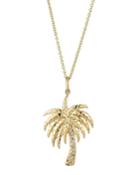 14k Gold Diamond Palm Tree Necklace