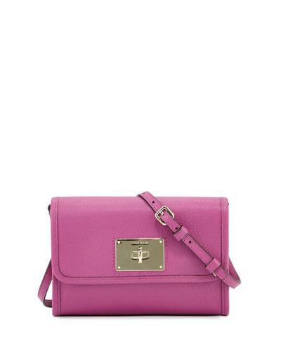 Daphne Saffiano Leather Crossbody Bag, Azalea