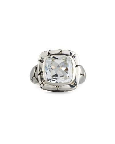 Batu Kali Square White Topaz Ring,