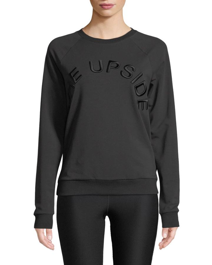 Sid Fleece Black On Black Logo Crewneck Pullover