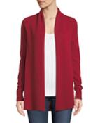 Computer Cashmere Open-front Cardigan, Red