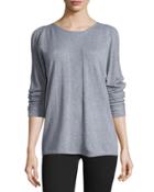 Cashmere-blend Cold-shoulder Sweater, Heather Gray