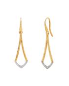 Open Diamond-trim Fishhook Earrings