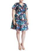 Wrapped Floral Fit-&-flare Dress,