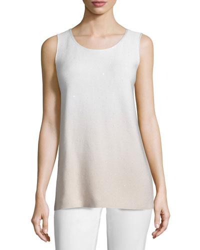 Round-neck Sequined Ombre Tank,