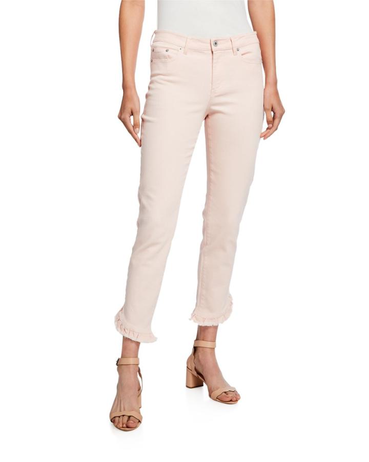 Straight-leg Ruffle Ankle Jeans