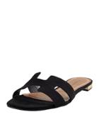 Suede Cutout Slide Flat