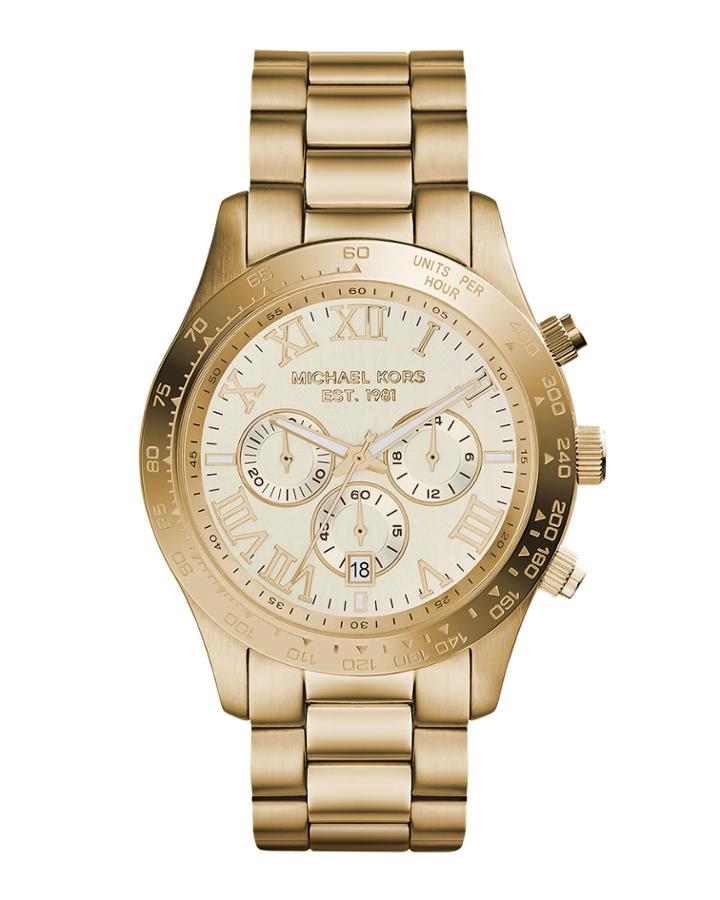 Chronograph Bracelet Watch, Yellow Golden