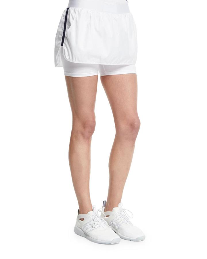 Side-striped Training Skort, White/navy
