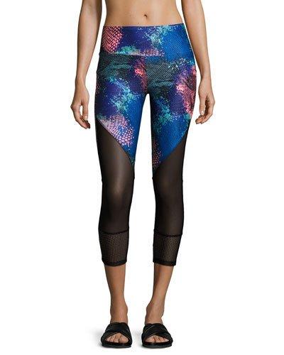 Ava Eclectic Graphic-print Capri Leggings, Black Pattern