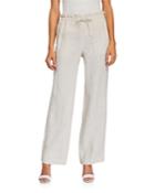 Linen Tie-waist Wide-leg Pants