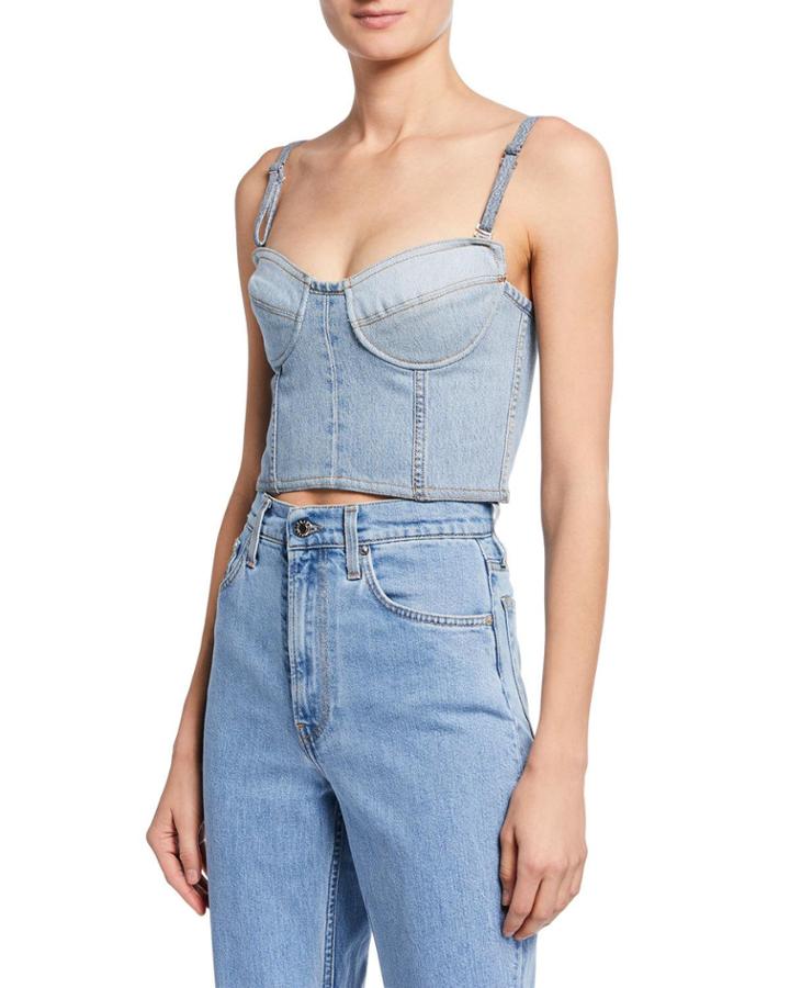Denim Bustier W/ Removable
