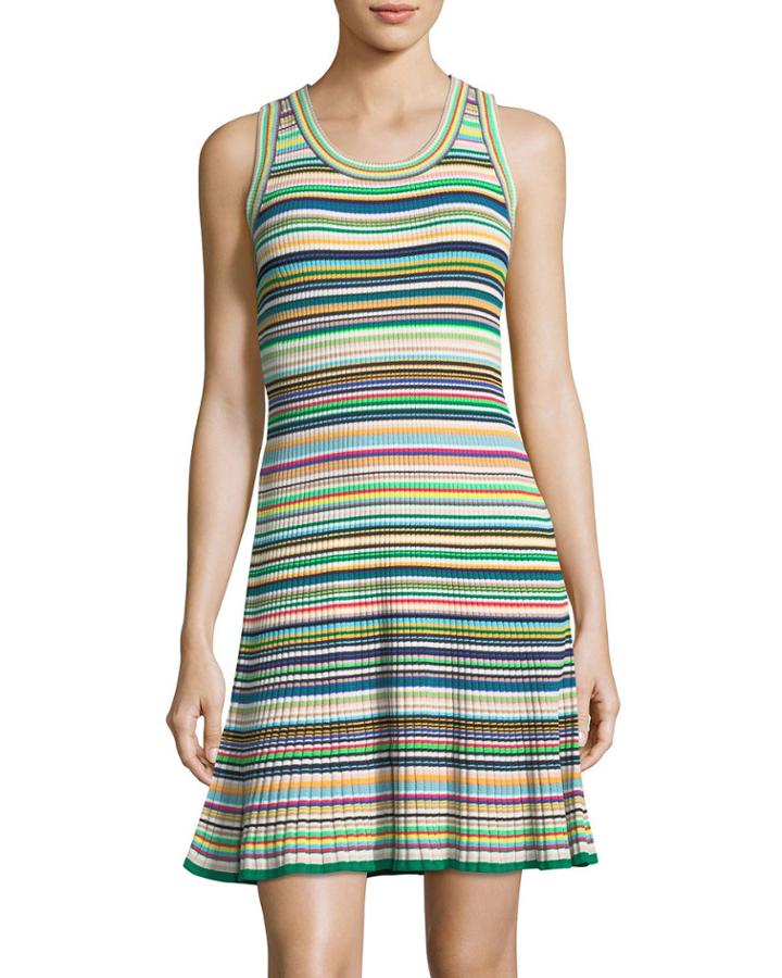 Micro Striped Flare Dress