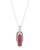 Fantasia 18k Pave Ruby & Diamond Circular Pendant Necklace