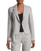 Piqu&eacute; Melange Jacket, Gray