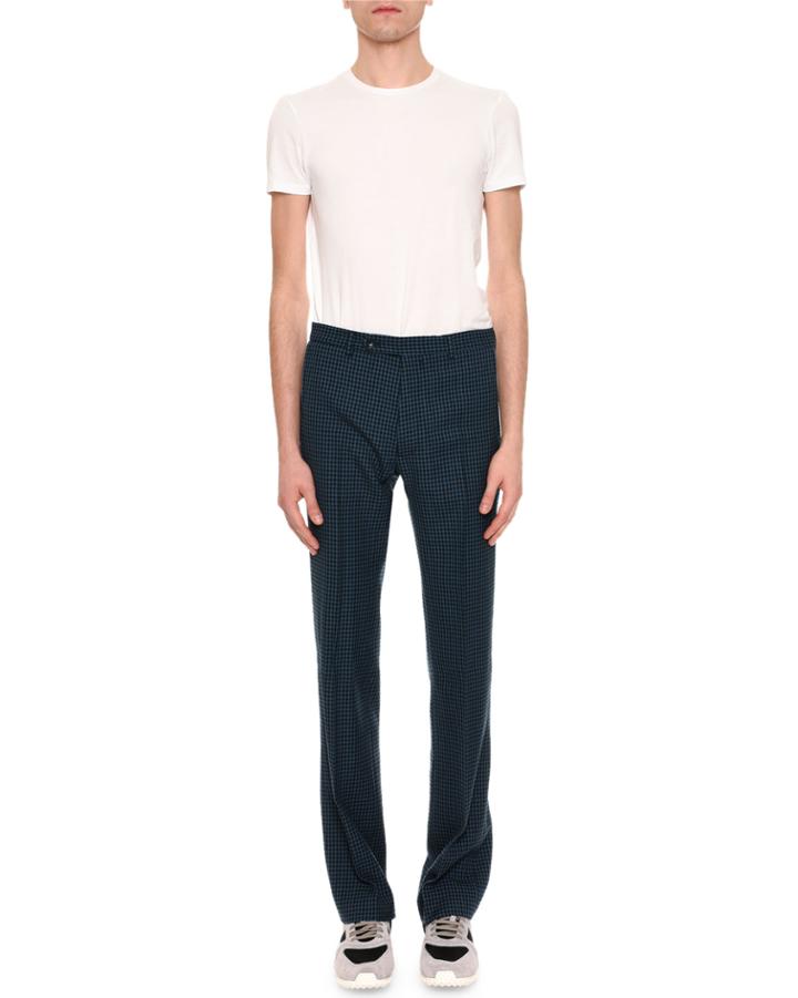 70s Check Virgin Wool Trousers