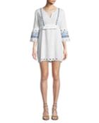 Ocean View Embroidered Coverup Dress
