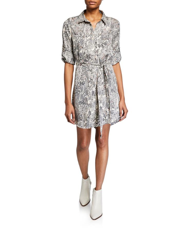 Anita Snake-print Roll-sleeve