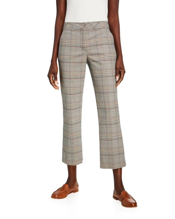 Highland Park Button-back Pants In Plaid
