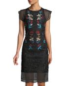 Dream Embroidered Cap-sleeve Dress