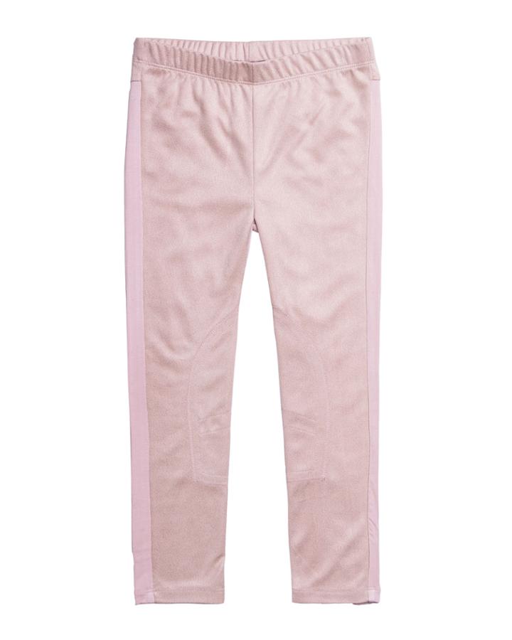 Girl's Two-tone Stretchy Faux Suede Pants,