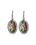 Luxe Pave Abalone-hue Drop Earrings,