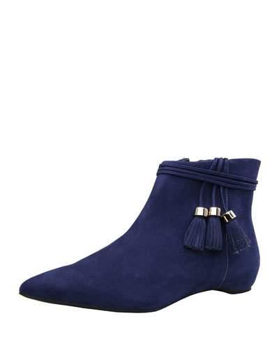 Loren Suede Tassel-tie Bootie