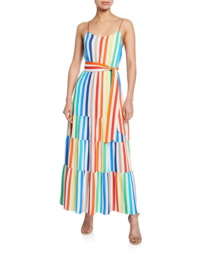 Janan Spaghetti Strap Midi Peasant Dress