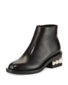 Casati Pearl-heel Ankle Boot, Black
