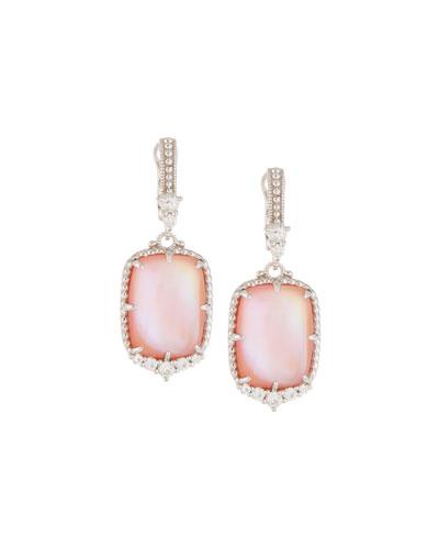 Chantilly Rectangle Pink Mother-of-pearl Drop Earrings