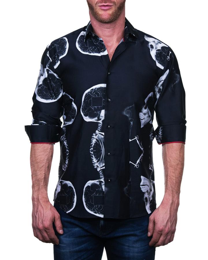 Men's Fibonacci Shaped Sport Shirt - Skull