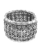 Classic Sterling Silver Woven Cross Cuff Bracelet