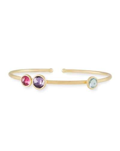 Jaipur 18k Three-stone Bangle Bracelet